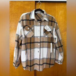 Plaid Button-Up Shirt Jacket